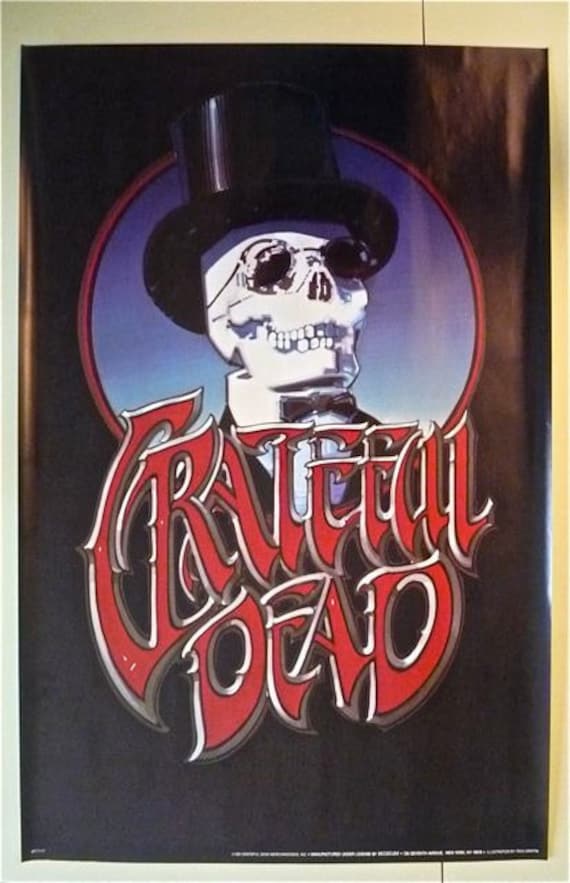 GRATEFUL DEAD * Poster #P7117 * 1990 * Skeleton in Top Hat