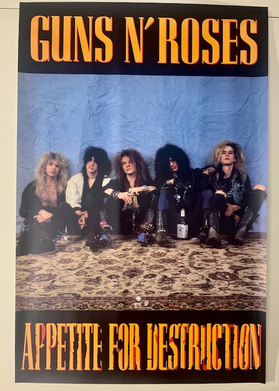 GUNS N' ROSES * Promo Poster * Appetite for Destruction * Vintage