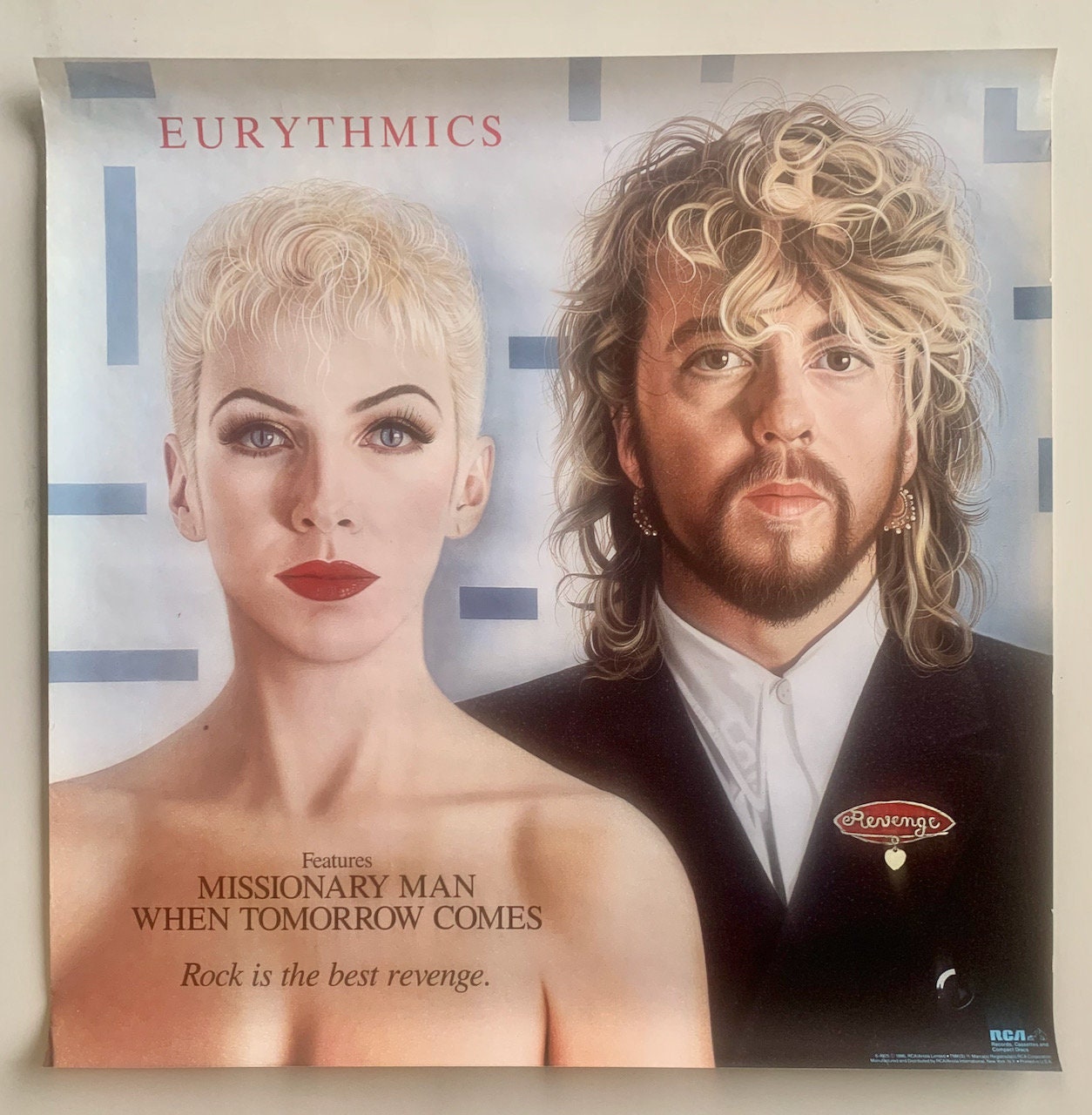 EURYTHMICS Promo Poster Revenge Annie Lennox Dave - Etsy