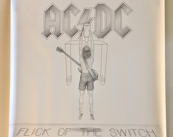 AC/DC * Promo Poster * Flick of the Switch * Vintage * Original * 24x24 * 1983 * Angus Young * Malcolm Young * Collectible