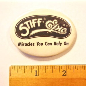 STIFF RECORDS * Promo Pin/Badge * Stiff Epic * Vintage 1980s * Collectible *