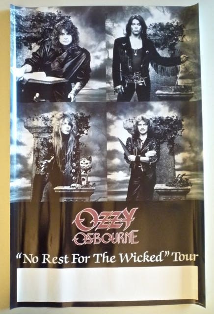 Ozzy OSBOURNE * Concert Poster * No Rest For Wicked Tour * Vintage * Original * 23.5x36 *1988