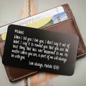 Gift for Him Wallet Card Wallet Insert: Deployment Gift - Etsy