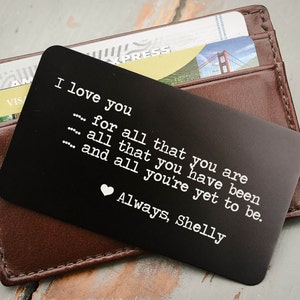 Personalized Wallet Card Metal Wallet Insert Engraved Wallet - Etsy