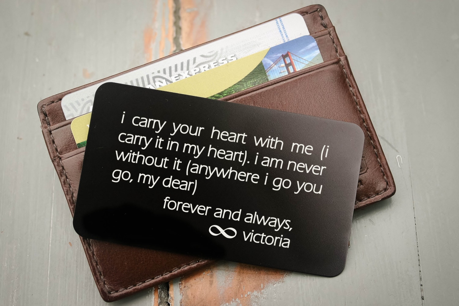 Engraved Wallet Card Personalized Wallet Card Custom Wallet Etsy