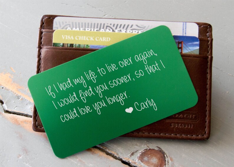 Personalized Wallet Card Custom Wallet Insert Engraved Etsy