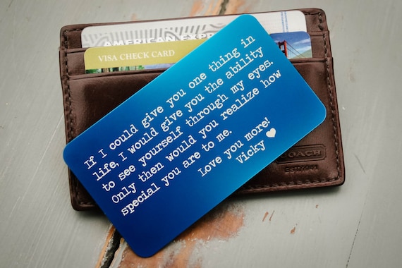 personalized wallet card metal wallet card engraved wallet etsy personalized wallet card metal