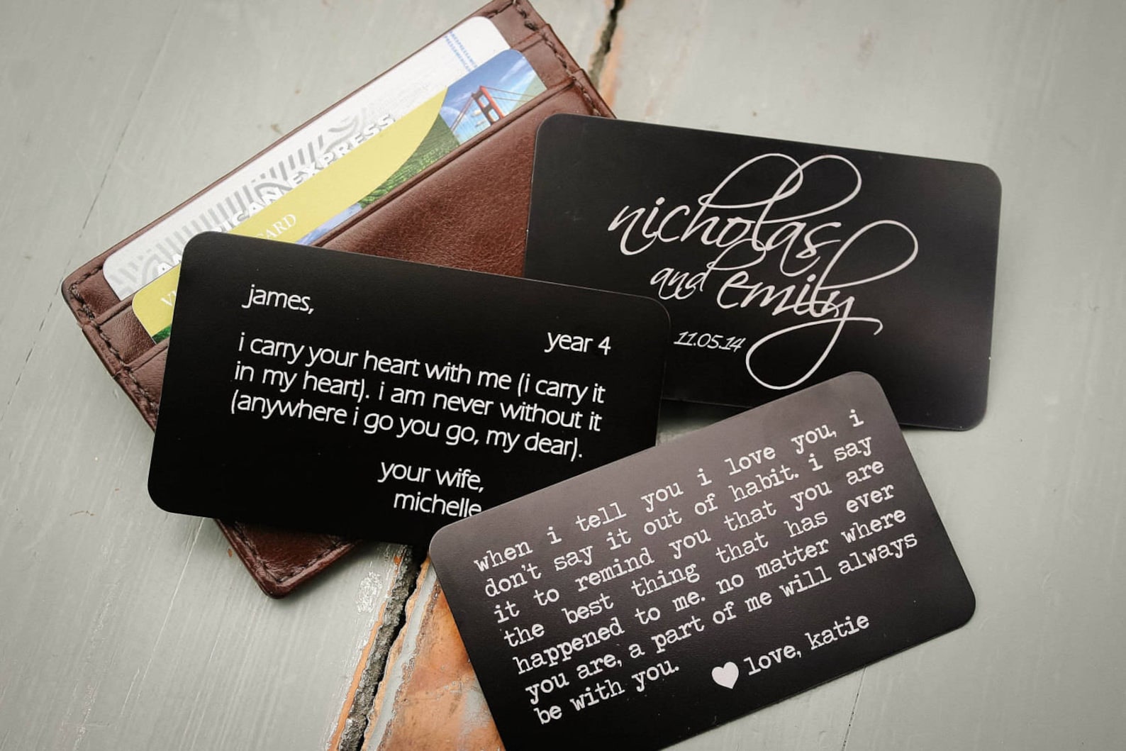 Personalized Wallet Card Engraved Wallet Card Etsy