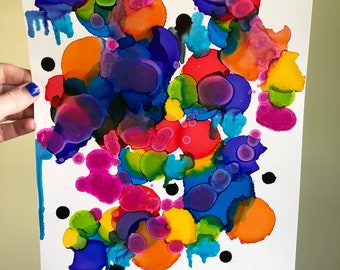 Alcohol Ink Painting: Colorful Abstract Art on Yupo Paper