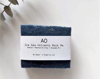 Organic Ice Sea Volcanic Rock. Pumice + Bentonite Clay + Avocado Oil Go Smooth Soapster Bar - The AO Soap Bar