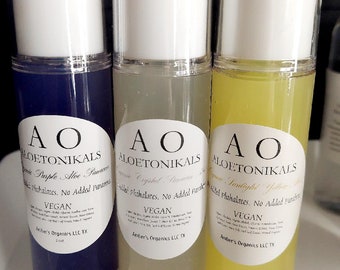 Organic "Aloetonikals" Purple Panacea Skin Tonic Gel + Masque + Overnight. The Advanced - Damaged/Repair/Restore/Anti-aging