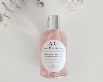 Organic Toner Rosehip Rosé - High C. Antioxidants. Vit A. Fatty Acids. Retinol. Wrinkle Reducer, lines, aging = Plump, Lift, Glow