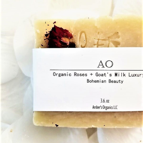 Organic Bohemian Sweet Gentle Rose + Fresh Goat's Milk Luxury Handcrafted Soap - The AO Soap Bar