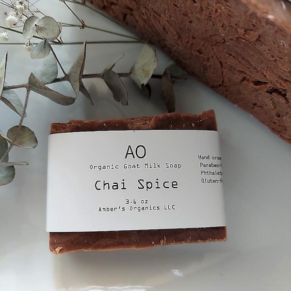 Organic Free Roaming Goat's Special Chai Spice Milk Toning, Plumping Handcreated Luxury Soap Bar for Very Delicate Skin