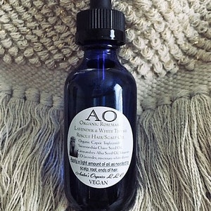 Organic Essentials of Rosemary, Lavender + White Thyme Rescue Repair Hair|Scalp|Grow Nourishing Light VEGAN Oil