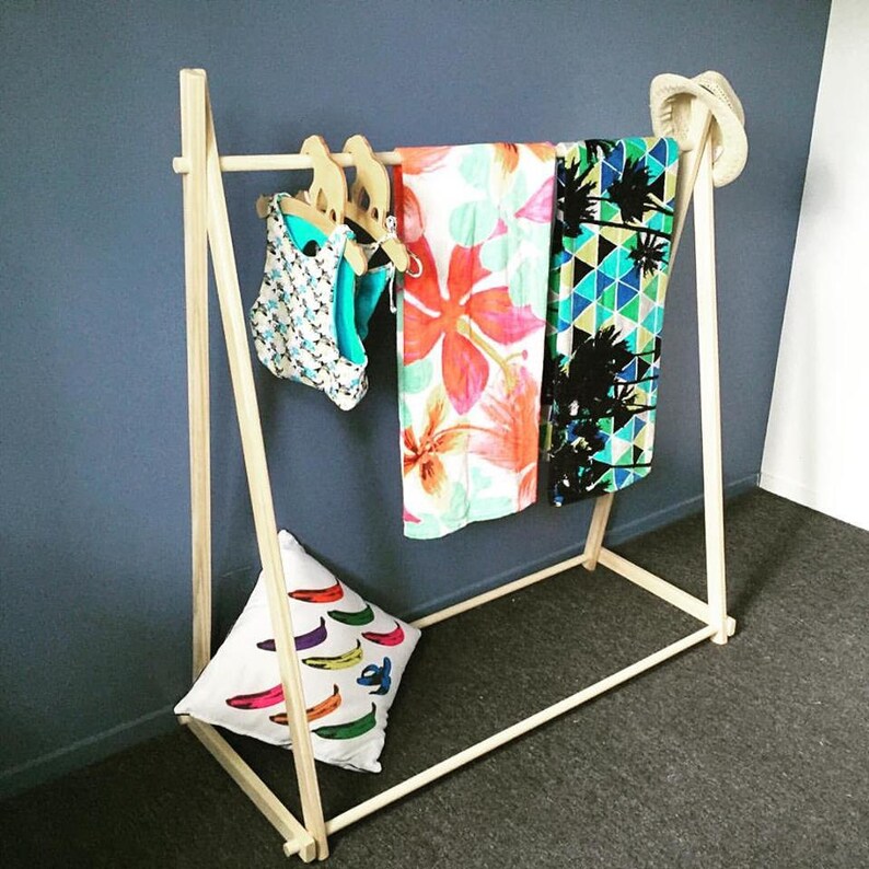 Clothing Rack, Large Clothes Rack, Garment Rack, Wooden Clothing Rack