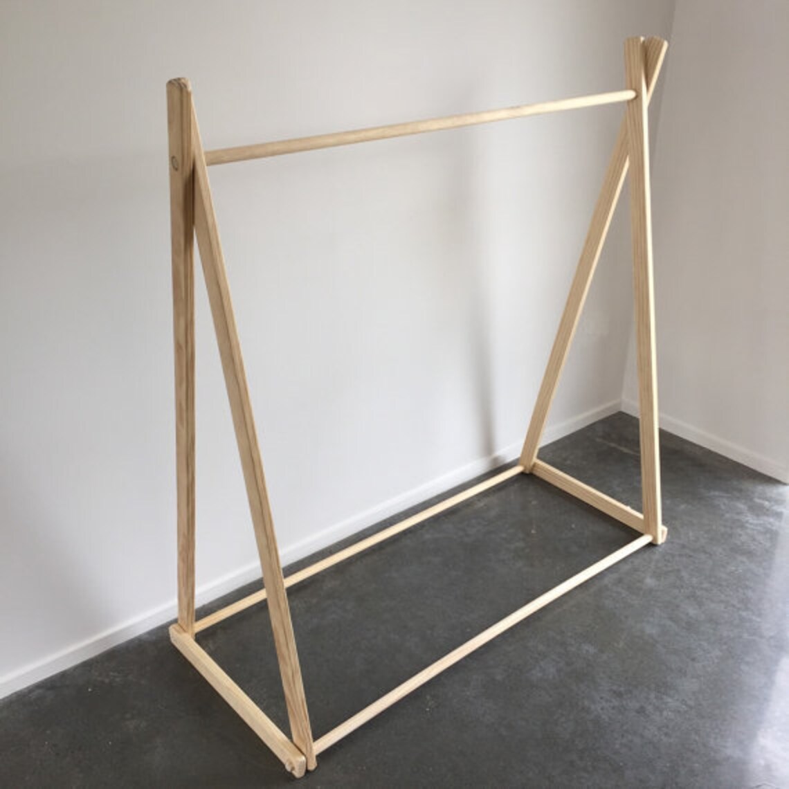 Clothing Rack, Large Clothes Rack, Garment Rack, Wooden Clothing Rack