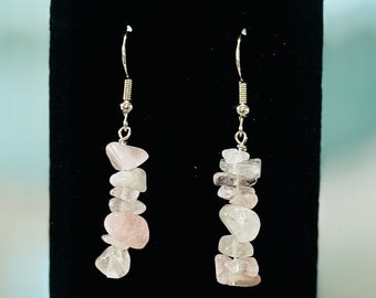 Rose Quartz Chip Earrings