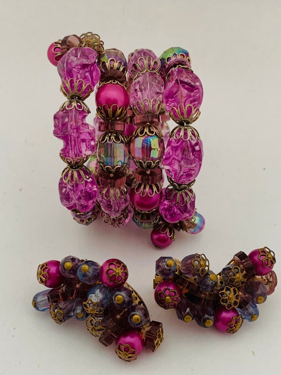 Purple Hobe spectacular stretchy bracelet and matc