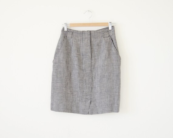 Items similar to 1980s pencil skirt / plaid skirt / high waist skirt on ...