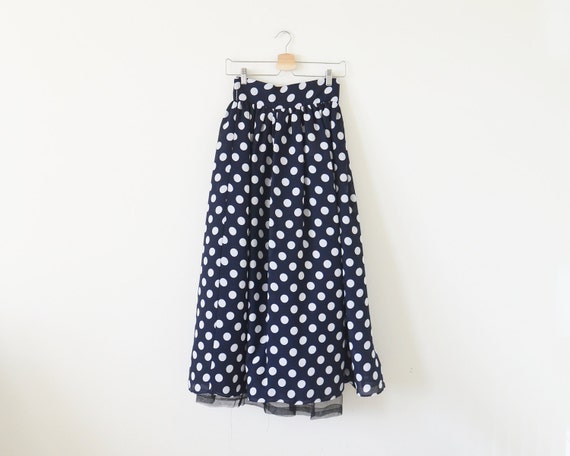 90s polka dot skirt / vintage DEADSTOCK maxi skirt