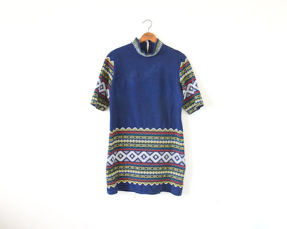 vintage denim dress / embroidered dress / ethnic d