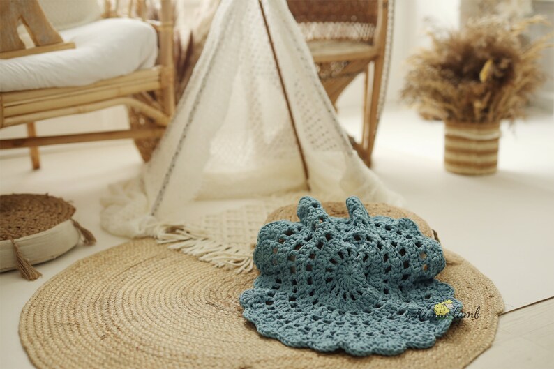 Round Crochet Blanket Boho Style Photo Props - Etsy