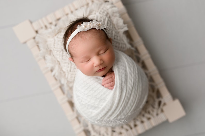 Cream macrame platform photo prop
