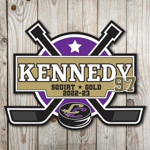 DIGITAL FILE:  Hockey Door Sign &gt;&gt; crossed hockey sticks