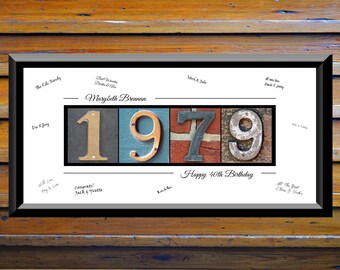 40th guest book etsy