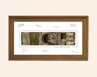 40th Birthday Gift for Her — Personalized Name Guest Book & Party Decoration