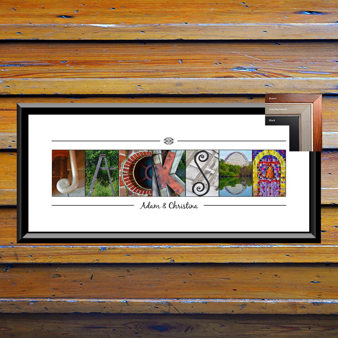 Framed Alphabet Photography Name Pictures Last Name Sign Couples Name Framed alphabet photography name pictures last name sign couples name