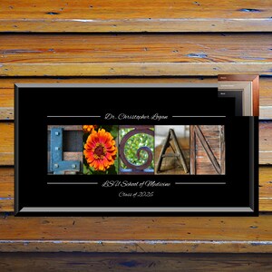 Last Name Wall Art, Alphabet Photography Name Wall Art, Alphabet Art Photos, Family Gift Ideas, Name Print, Last Name Framed Art, Name Sign