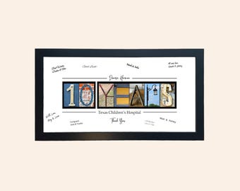 10 Year Employee Appreciation Gift – Personalized Guestbook Print, Framed Work Anniversary Keepsake