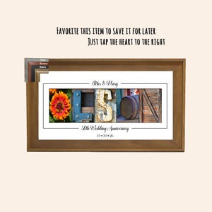 40th Anniversary Gift for Parents, Personalized Last Name Ruby Wedding Alphabet Photography Print