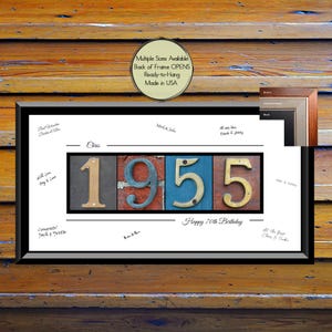70th Birthday Gift For Men Women, 70th Birthday Decorations For Men Women, Alternative 1955 Birthday Guest Book, Birthday Décor, 1955 Sign