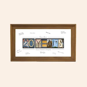 20 Year Work Anniversary Gift — Personalized Guest Book Print for Employee
