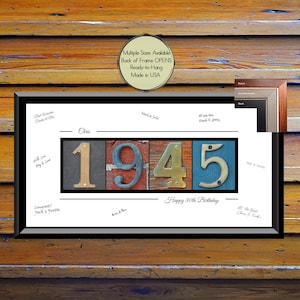 80th Birthday Gift For Men Women, 80th Birthday Decorations For Men Women, Alternative 1945 Birthday Guest Book, Birthday Décor, 1945 Sign