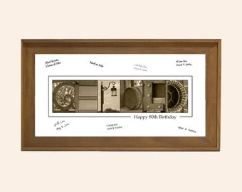 Gifts for 80th Birthday for Men — Personalized Name Alternative Guest Book Print