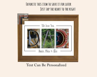 Personalized Father's Day Presents for Dad and Grandpa, Photo Letter Art with Kids Name