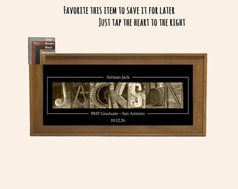 Military Graduation Gift, Boot Camp Basic Training Personalized Army Navy Marine Corps Print Keepsake