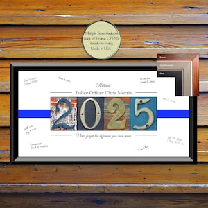 Police Retirement Gift, Police Retirement Party Decorations, Guest Book, Retired Police Officer Gifts For Men, Female Police Officer Retired