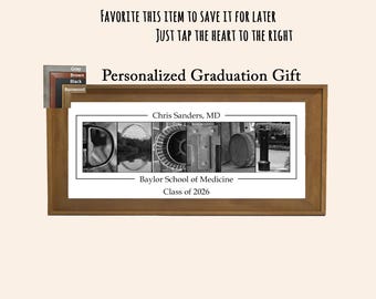 Doctor graduation gift, personalized medical school MD framed print class of 2026