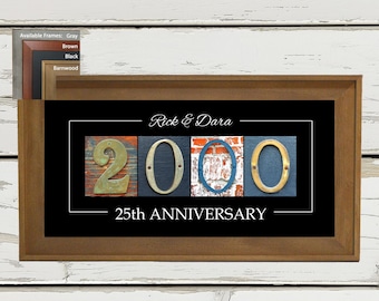 25th Wedding Anniversary Gift For Husband Wife, Gift For Couple, 25 Year Anniversary Gift For Parents, 25 Yr Silver Anniversary Gift For Him