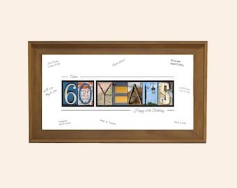 60th Birthday Gift Ideas for Her — 60 Years Guest Book Print & Party Decoration