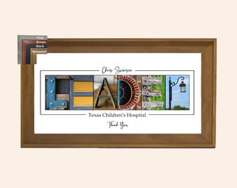 Leadership Gifts Personalized, Boss Leaving Gift, Custom Text Alphabet Photos, Employee Appreciation Framed Leader Wall Art