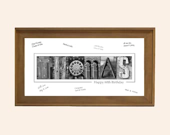 60th Birthday Gift Ideas for Men — Custom Framed Name Sign Party Decoration