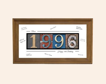 Cadeau 30e anniversaire pour homme – Décoration de fête personnalisée | 1976 Livre d'or