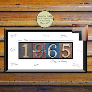 Cadeau de 60e anniversaire pour homme et femme, Décorations de fête de 60e anniversaire, Cadeau de 60e anniversaire pour lui et elle, Livre d'or d'anniversaire de 1965, 60 ans