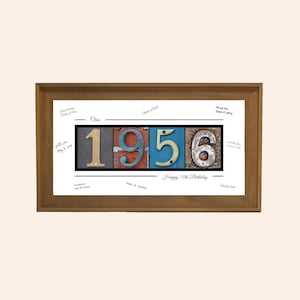 70th Birthday Gifts for Men — Personalized 1956 Alternative Guest Book Print